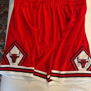 Mitchell & Ness Red Chicago Bulls Athletic Shorts